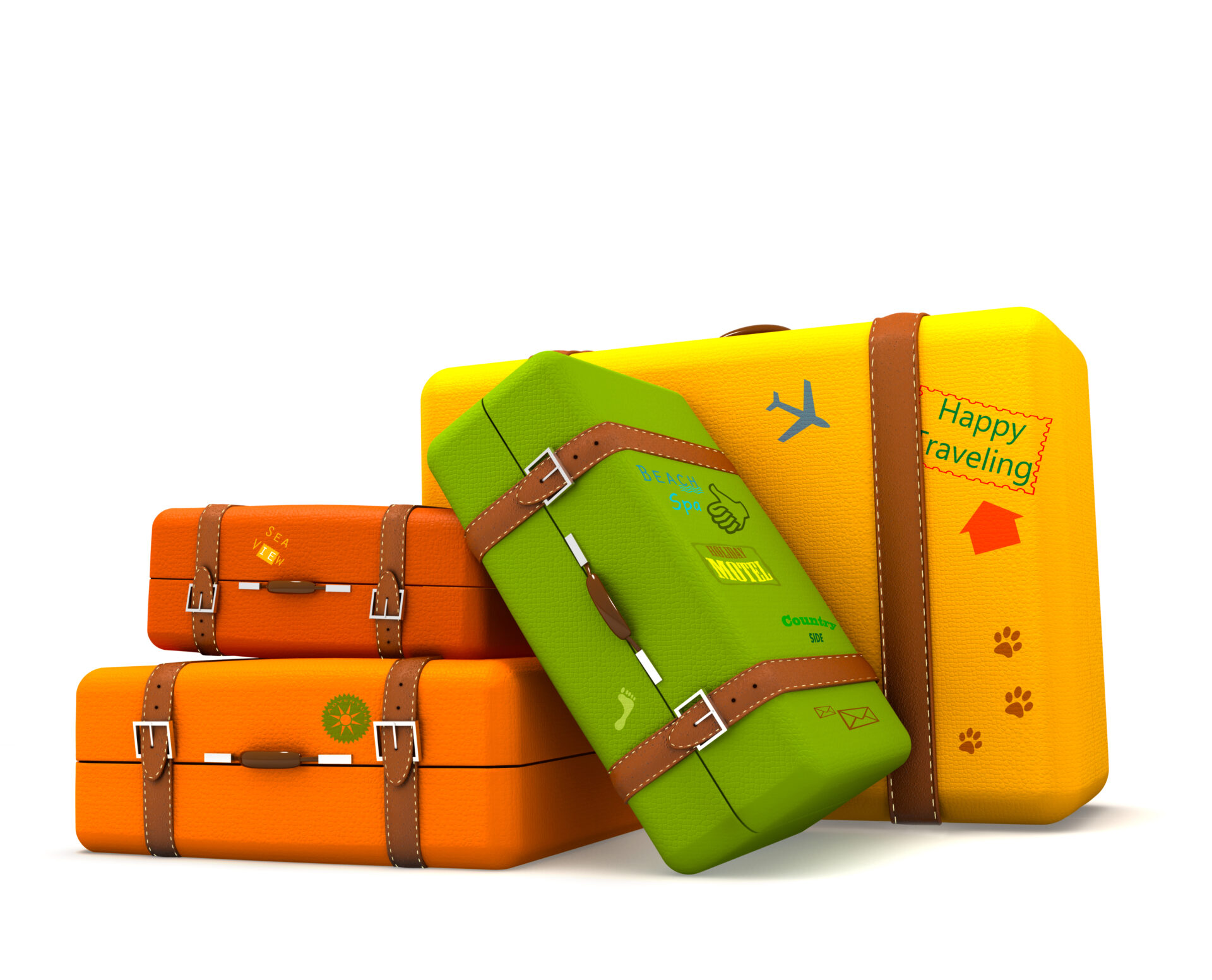 Cosmos Corfu Airport Car Rentals colorful suitcases